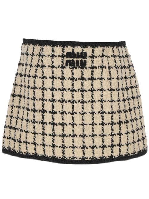 Ivory white/black skirt Miu Miu | MG2134S-OOO139KF0A72